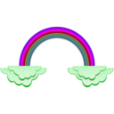 download Rainbow And Clouds clipart image with 270 hue color