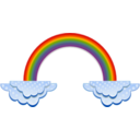 download Rainbow And Clouds clipart image with 0 hue color
