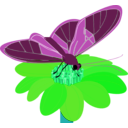 download Butterfly On A Flower clipart image with 90 hue color