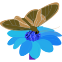 download Butterfly On A Flower clipart image with 180 hue color