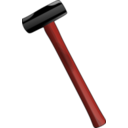 download Red Sledgehammer clipart image with 0 hue color