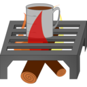 download Coffee Cup Over Fire Grate clipart image with 0 hue color