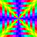 download 12 Color Rainbow Square Tunnel clipart image with 90 hue color