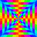 download 12 Color Rainbow Square Tunnel clipart image with 225 hue color