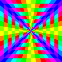 download 12 Color Rainbow Square Tunnel clipart image with 270 hue color