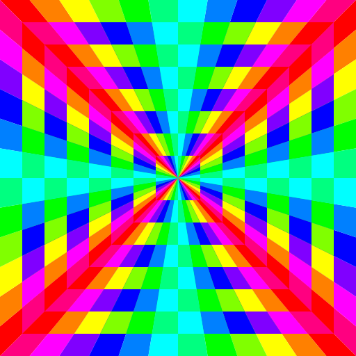 12 Color Rainbow Square Tunnel