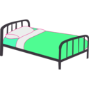 download Single Bed clipart image with 90 hue color