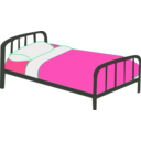 download Single Bed clipart image with 270 hue color