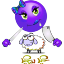 download Girl Eats Sheep Smiley Emoticon clipart image with 225 hue color