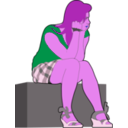 download Waiting Girl P By Rones clipart image with 270 hue color