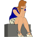 download Waiting Girl P By Rones clipart image with 0 hue color