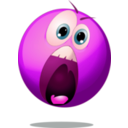 download Smiley Terrified Pink Emoticon clipart image with 315 hue color