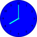 download Clock clipart image with 180 hue color