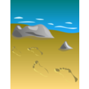 download Footprints In Sand clipart image with 0 hue color