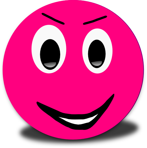 Evil Smiley Pink Emoticon