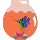 download Fish In A Bowl clipart image with 180 hue color