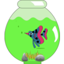 download Fish In A Bowl clipart image with 270 hue color