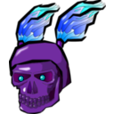 download Green Skull With Flames clipart image with 180 hue color