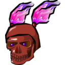 download Green Skull With Flames clipart image with 270 hue color