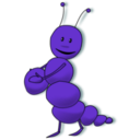 download Caterpillar clipart image with 180 hue color