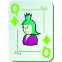 download Ornamental Deck Queen Of Diamonds clipart image with 90 hue color
