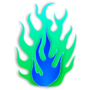 download Flame clipart image with 180 hue color