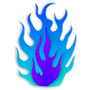 download Flame clipart image with 225 hue color