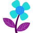 download Red Flower clipart image with 180 hue color