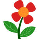 download Red Flower clipart image with 0 hue color