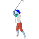 download Golfer clipart image with 180 hue color