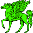download Pegasus Passant clipart image with 45 hue color