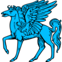 download Pegasus Passant clipart image with 135 hue color