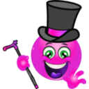 download Gentleman Smiley Emoticon clipart image with 270 hue color