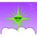 download Sun And Cloud clipart image with 45 hue color