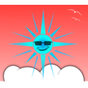 download Sun And Cloud clipart image with 135 hue color