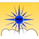 download Sun And Cloud clipart image with 180 hue color