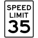 download Speed Limit 35 clipart image with 270 hue color