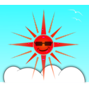 download Sun And Cloud clipart image with 315 hue color