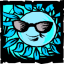 download Sun In Shades clipart image with 135 hue color