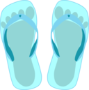 Thong Light Blue With Footprint