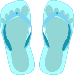 Thong Light Blue With Footprint