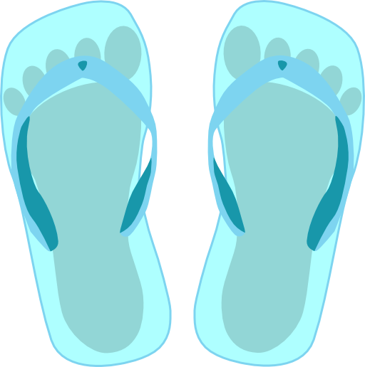 Thong Light Blue With Footprint