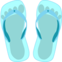 Thong Light Blue With Footprint