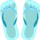 download Thong Light Blue With Footprint clipart image with 0 hue color