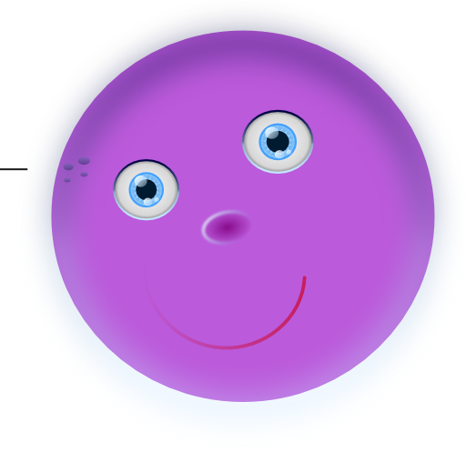 Round Purple Face