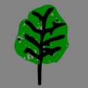 download Green Leaf clipart image with 0 hue color