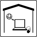 download Hotel Icon Has Internet In Room clipart image with 180 hue color