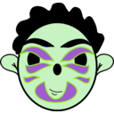 download Scary Boy Face clipart image with 90 hue color