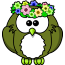 download Owl With Garland clipart image with 45 hue color