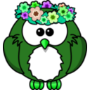 download Owl With Garland clipart image with 90 hue color